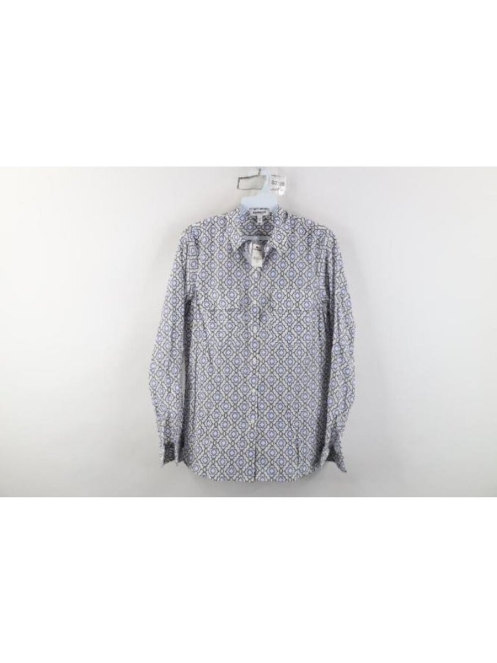 New Express Womens XS The City Shirt Geometric Board Collared Button Shirt
